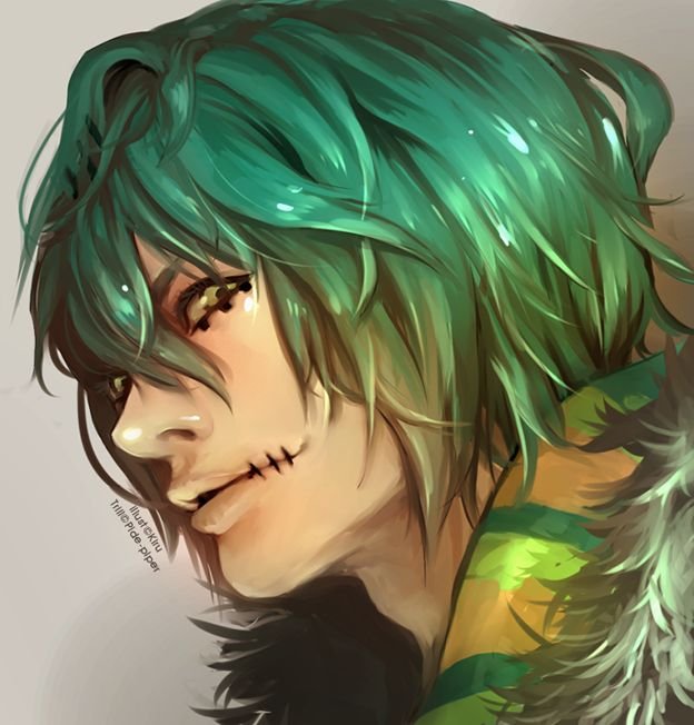 Парень с зелеными волосами