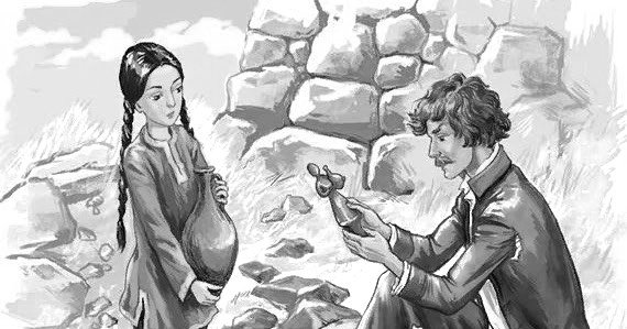 Иллюстрация Дина кавказский пленник