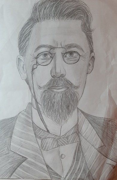 Антон Павлович Чехов портрет карандашом