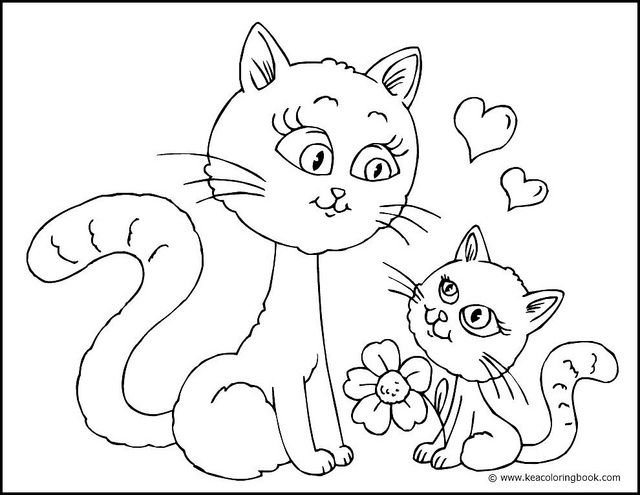 Раскраска. Котики