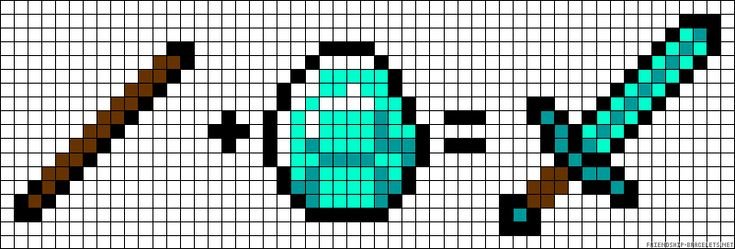 Рисунки по клеткам из МАЙНКРАФТА