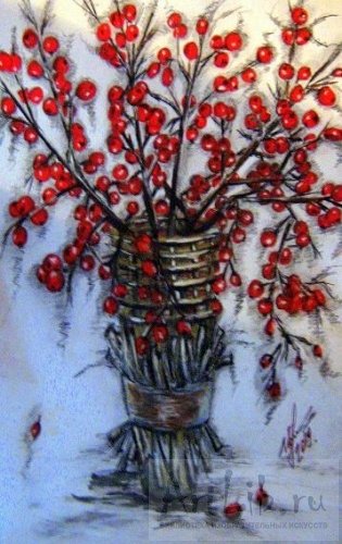 Рисуем зимний букет