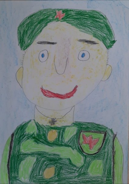 Папа военный рисунок