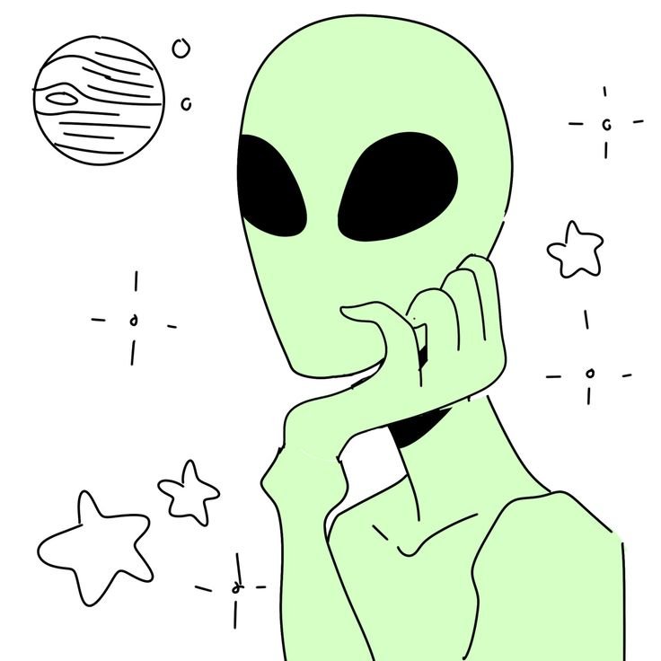 Инопланетянин рисунок карандашом