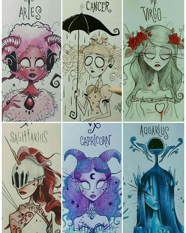 Tim Burton Art знаки зодиака