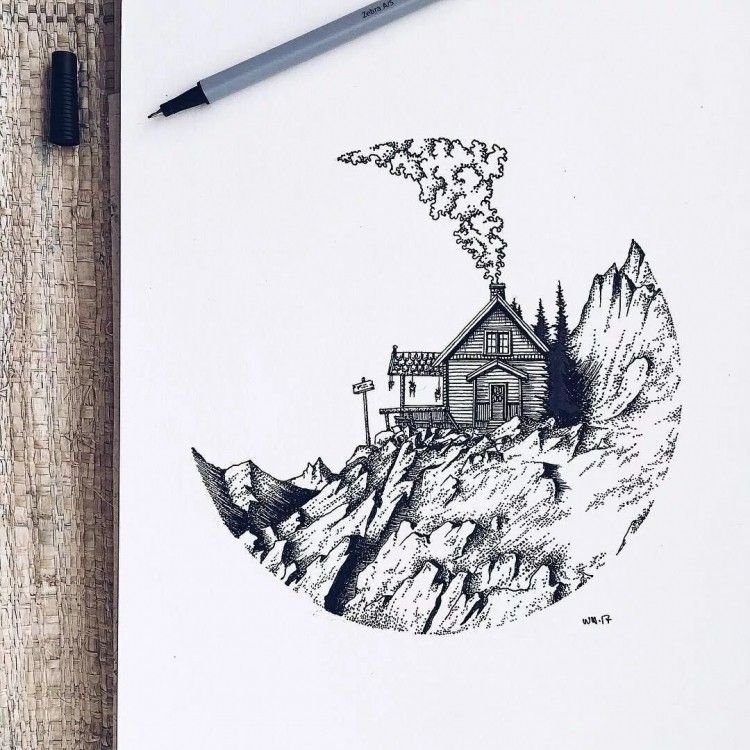 Рисунки линером