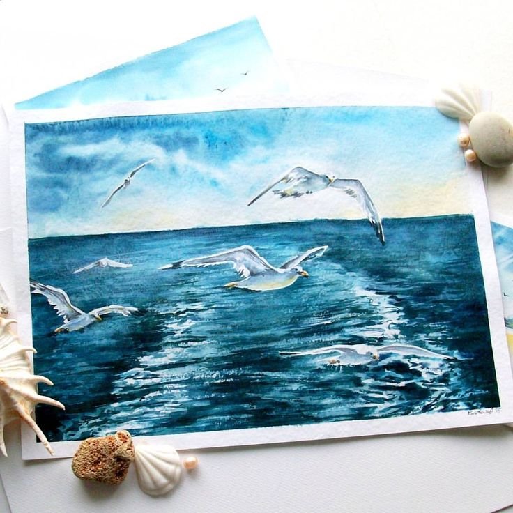 Море акварелью