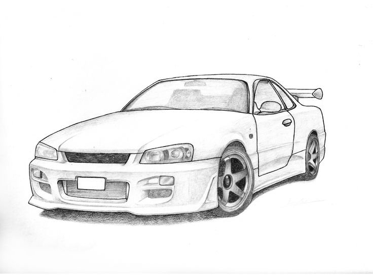 Nissan Skyline r34 карандашом