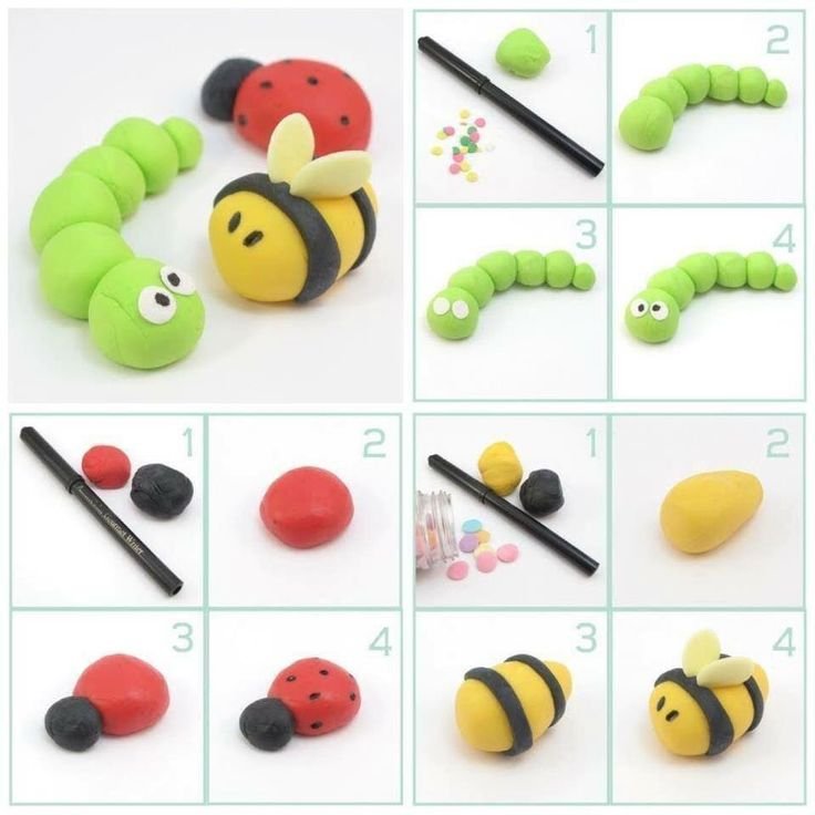 Лепка из пластилина для детей 4-5 лет пошагово животных