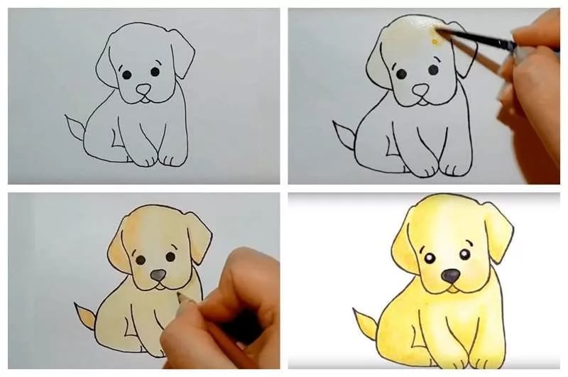 Рисование щенок