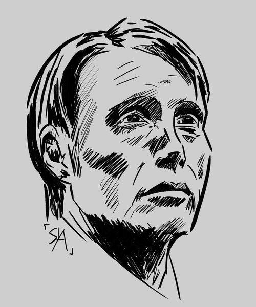 Мадс Миккельсен рисунок