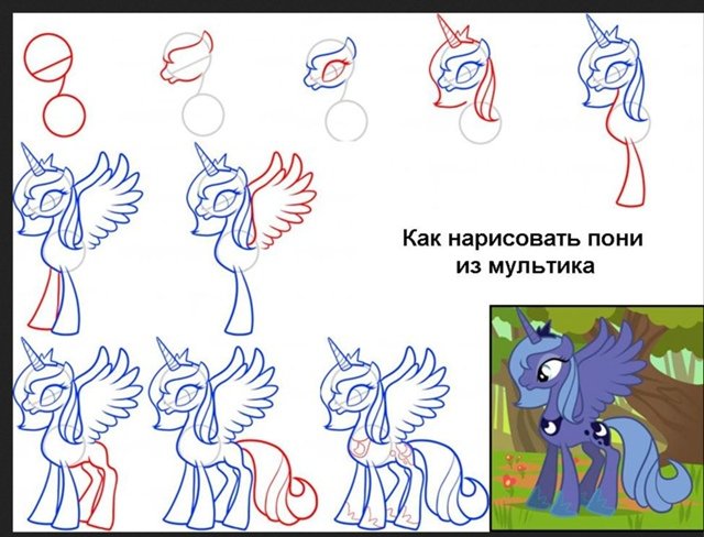 Легкие пони поэтапно