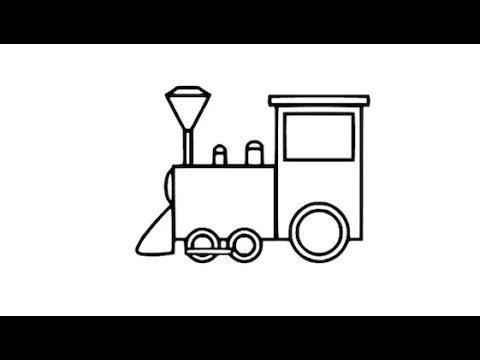 Паровозик трафарет для детей