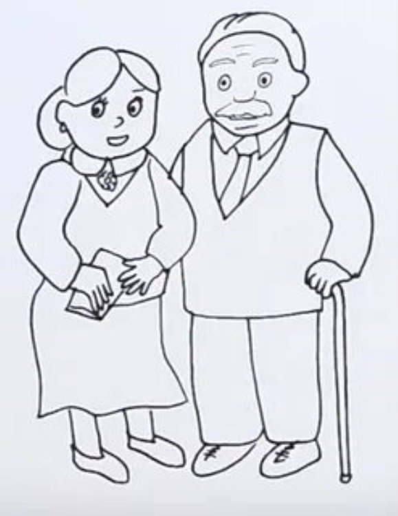 Пожилые люди рисунки