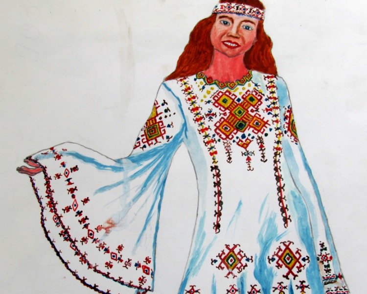 Чувашский костюм рисунок