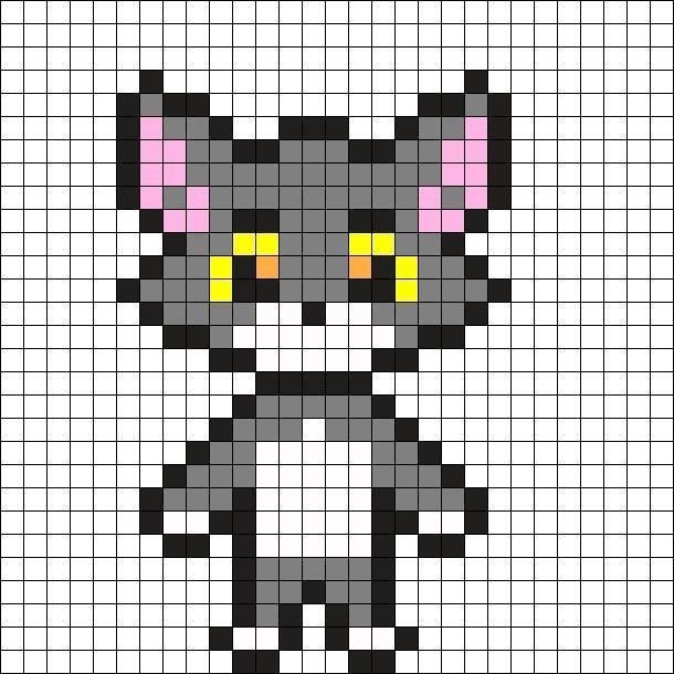 Рисунки по клеточкам котики маленькие
