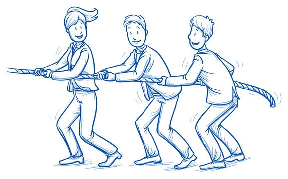 Иллюстрация перетягивают канат