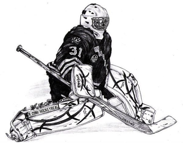 Раскраска вратарь хоккей