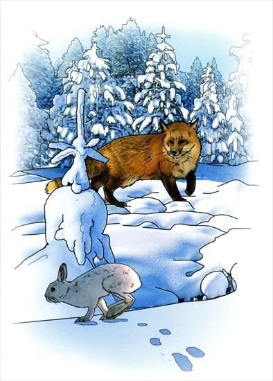 Зимние Лесные звери
