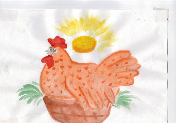 Курица Ряба рисунок
