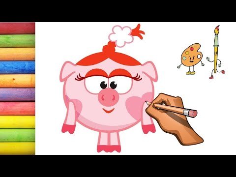 Нарисовать Нюшу из смешариков
