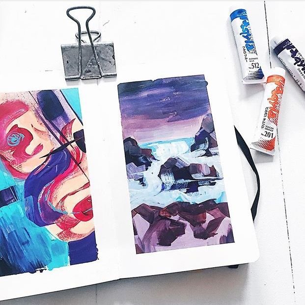 Идеи для рисунков в скетчбуке акрилом