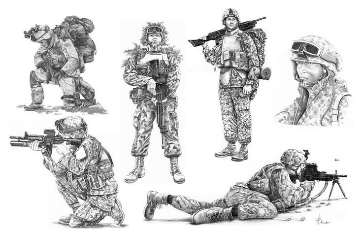 Рисунок военного солдата