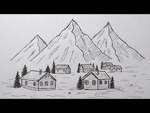 Горный пейзаж эскиз