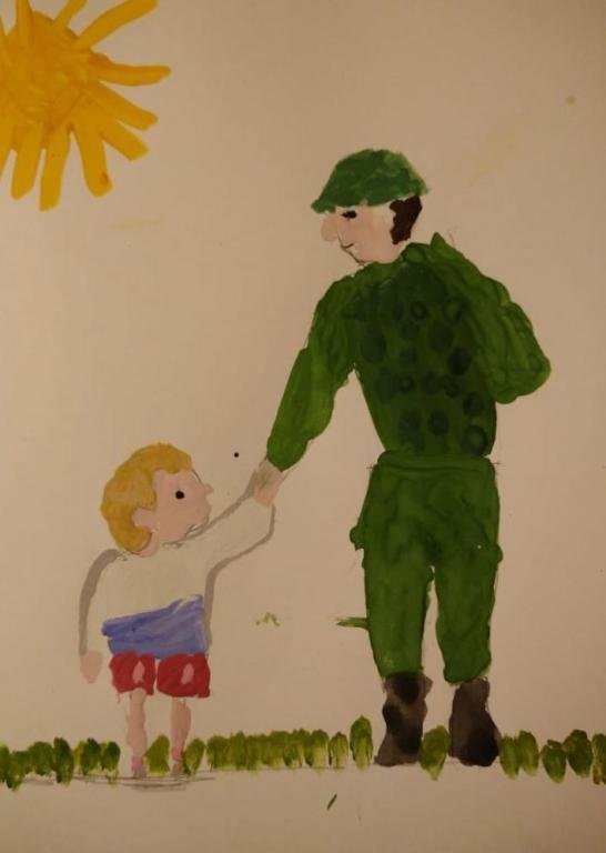 Рисование мой папа военный