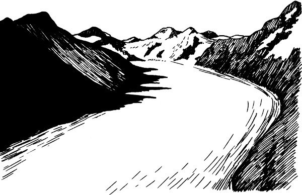 Рисунок ледника карандашом