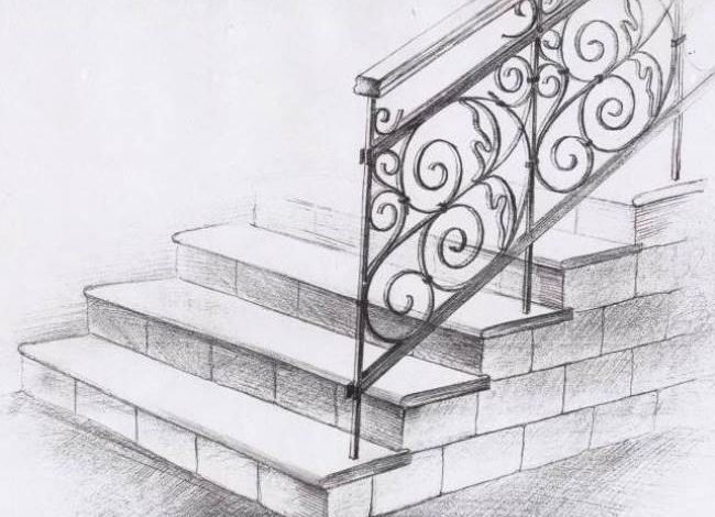Лестница рисунок карандашом