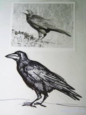 Рисование Грача