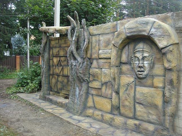Забор из арт бетона