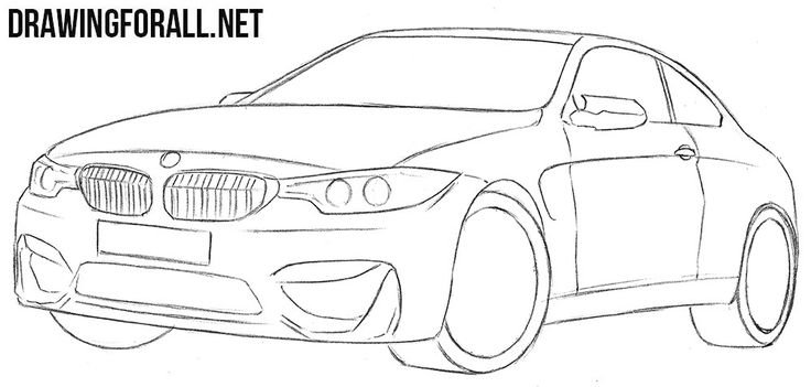 BMW m5 рисунок сзади