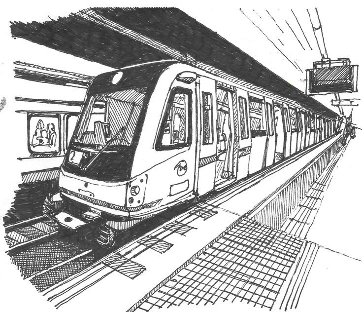 Раскраска поезд метро Москва