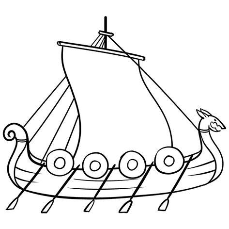 Корабль викингов рисунок