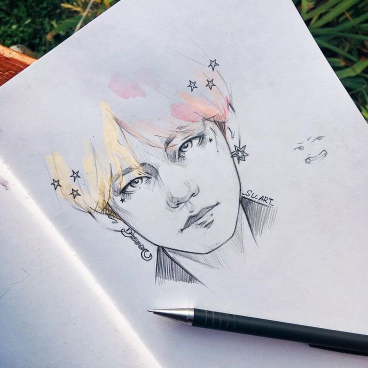 BTS тэхён скетчи