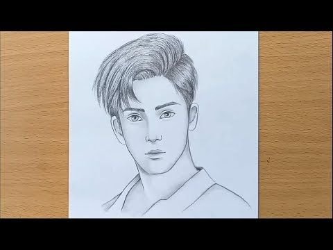 Портрет юноши карандашом