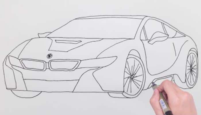 Нарисовать машину BMW i8