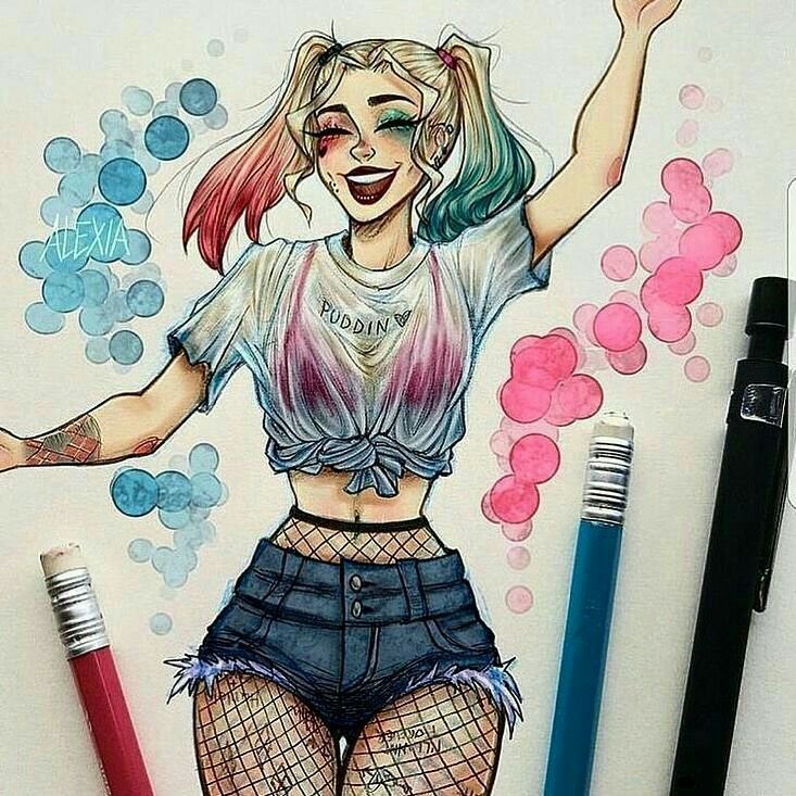 Харли Квинн рисунок милый