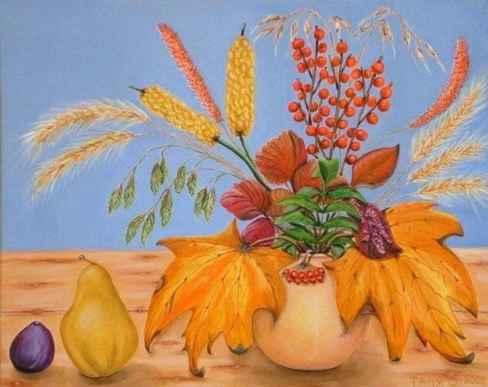 Рисование осенний букет