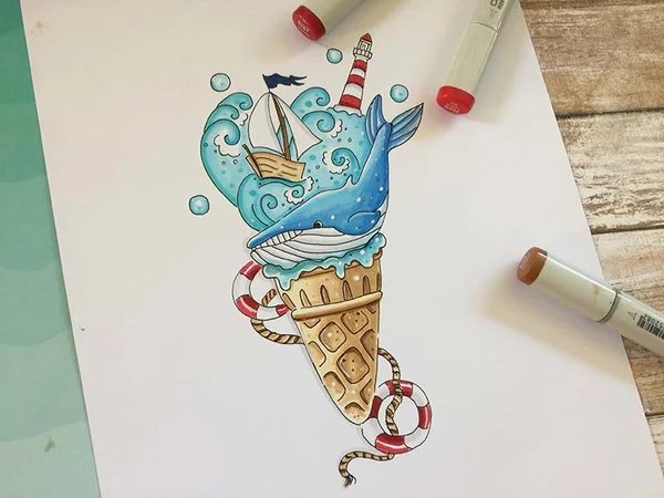 Рисунки маркерами