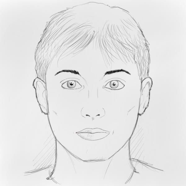 Лицо человека рисунок карандашом