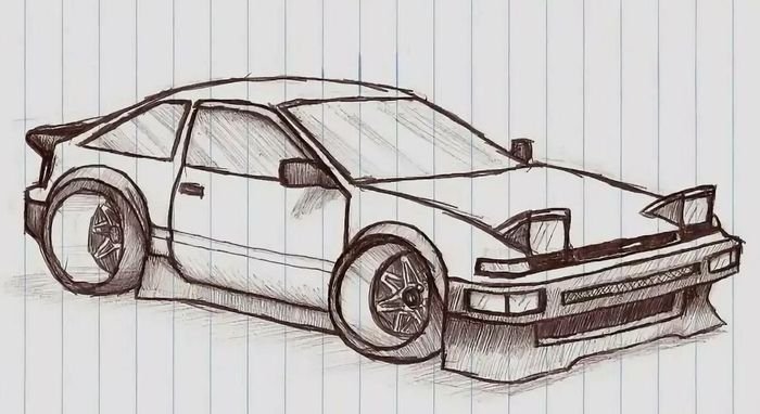 Японские авто карандашом
