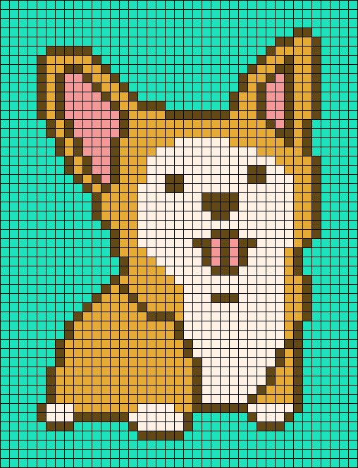 Вышивка корги
