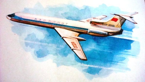 Самолет ту 134 рисунок