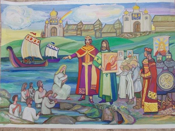 Князь Владимир крещение Руси для детей