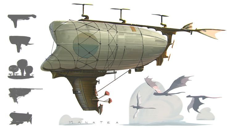 Дирижабль линкор дизельпанк