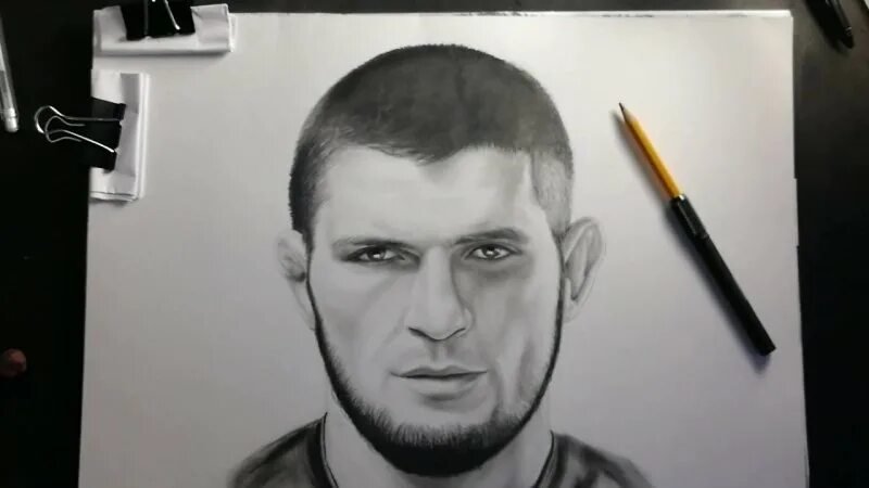 Нарисовать рисунок Хабиба Нурмагомедова