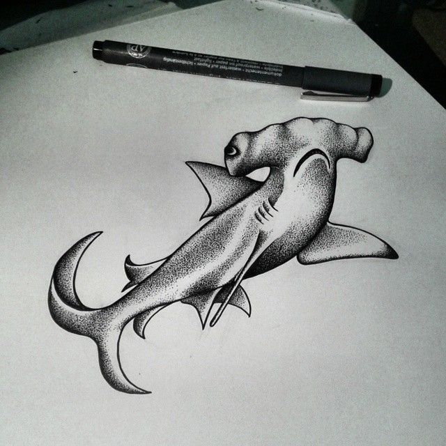 Тату акула эскиз